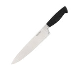 Stanley Rogers slanted oval knife block set 6 piece with acacia wood top and matte black body