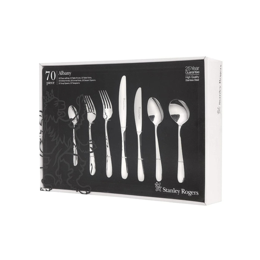 Stanley Rogers Albany 70Pc Premium Stainless Steel Cutlery Set - 10 Person Setting