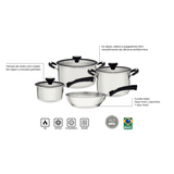 TRAMONTINA SOLAR 4PC TRI PLY STAINLESS STEEL COOKWARE SET