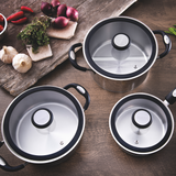 TRAMONTINA SOLAR 4PC TRI PLY STAINLESS STEEL COOKWARE SET