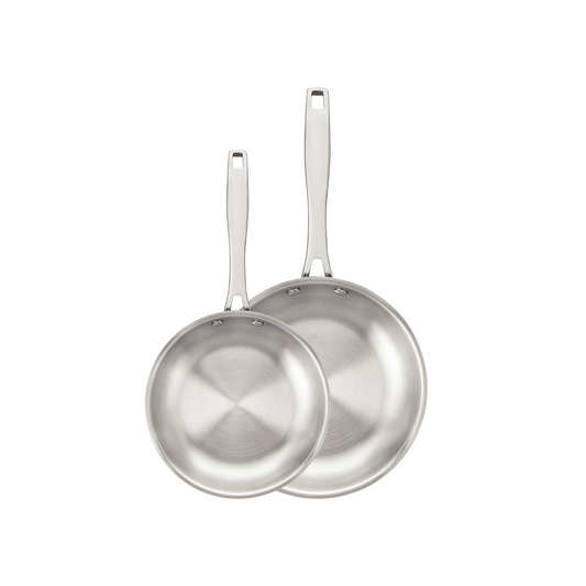 TRAMONTINA GRANO TRIPLY CLAD 2PC FRYING PAN SET 20CM AND 26CM