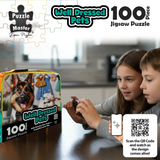 PUZZLE MASTER 100 Piece Lunch Box Puzzle Dressed Pets AR Edition
