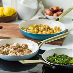 GREENPAN SHADES CERAMIC 3PC FRYPAN SET 20cm, 24cm and 28cm