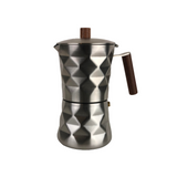 COFFEE CULTURE DIAMOND MOKA POT 6 CUP MATTE SILVER