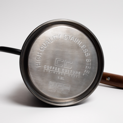 COFFEE CULTURE BLACK STAINLESS STEEL GOOSE KNECK KETTLE WITH THERMOMETER - 1.2L