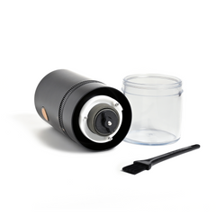 COFFEE CULTURE USB RECHARGEABLE COFFEE GRINDER WITH BLUE LIGHT WOOD BUTTON