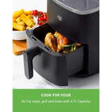 GREENLIFE AIRFRYER 4.7L BLACK