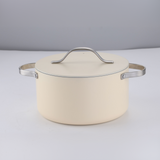 AMERCOOK CAYENNE CERAMIC COATED 7 PIECE COOKWARE SET IVORY