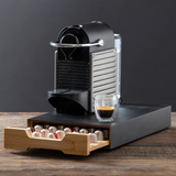 LEAF & BEAN BAMBOO COFFEE MACHINE BOARD WITH CAPSULE DRAWER
