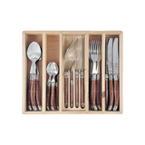 LAGUIOLE SILOHUETTE PREMIUM 24PC CUTLERY SET IN TRADITIONAL PINE BOX