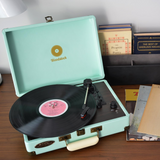 MBEAT WOODSTOCK TIFFANY BLUE RETRO TURNTABLE PLAYER