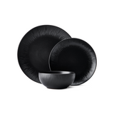 MIKASA JARDIN MIDNIGHT 12PC STONEWARE DINNER SET