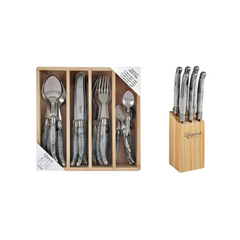 LAGUIOLE ETIQUETTE 24PC CUTLERY SET AND 6PC STEAK KNIFE COMBO