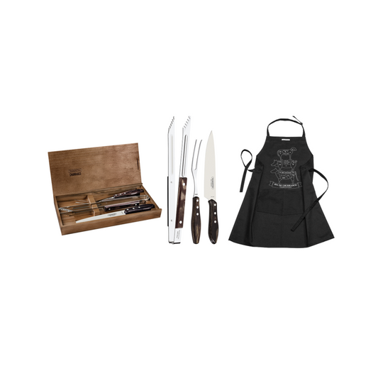 TRAMONTINA 3PC POLYWOOD CHURASCO BBQ SET WITH CASE AND APRON