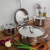TRAMONTINA GRANO 4PC TRIPLY CLAD COOKWARE SET STAINLESS STEEL