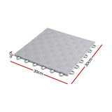 Giantz Garage Floor Tiles Interlocking PP Flooring 25PCS 30x30cm Grey