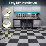 Giantz Garage Floor Tiles Interlocking PP Flooring 25PCS 30x30cm Grey
