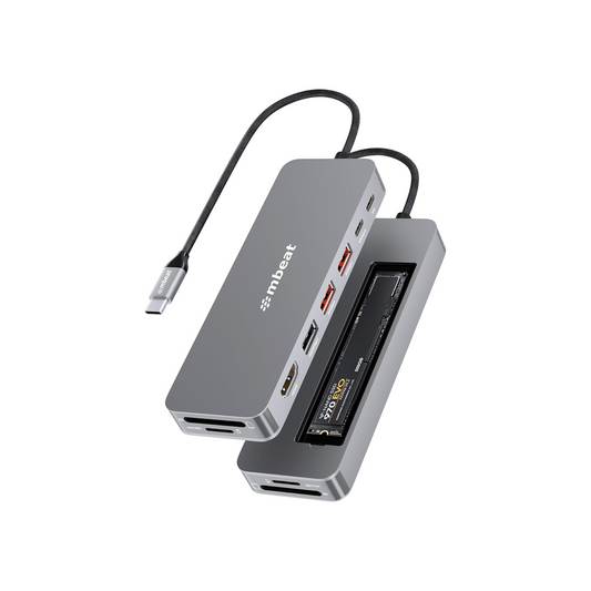 MBEAT Elite 9-in-1 USB-C Multiport Hub with Built-in M.2 NVMe SSD Enclosure