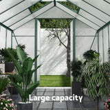 Green Fingers Greenhouse 6.3x2.44x2.1M Aluminium Polycarbonate Green House Garden Shed