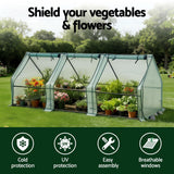 Green Fingers Mini Greenhouse 240x90x90cm Steel Frame PE Cover Outdoor Shelter
