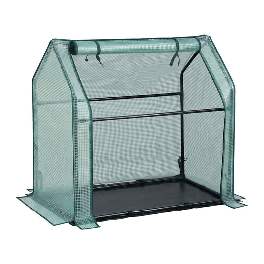 Green Fingers Mini Greenhouse 91x46x84cm Steel Frame PE Cover Outdoor Shelter