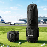 Everfit Golf Travel Bag Flight Cover Foldable Soft Case Wheels Black