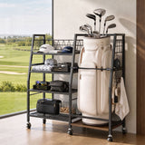 Everfit Golf Bag Storage Rack Golf Organizer Hold 1 Bags 4 Shelves