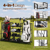 Everfit Golf Bag Storage Golfing Equipment Rack Holds 2 Bags 16 Clubs