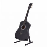 Alpha 38 Inch Classical Acoustic Guitar with Folding Stand Capo and String Set Black