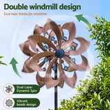 Gardeon Garden Windmill Double Layer Metal Wind Spinner 190cm Bronze