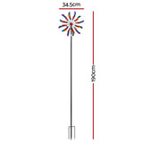 Gardeon Garden Windmill Metal Double Wind Spinner Outdoor Lawn Decor 190cm