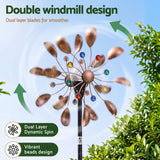 Gardeon Garden Windmill Metal Wind Spinner Solar Light Outdoor 190cmr Bronze