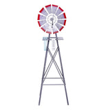 Gardeon Garden Windmill Metal Weather Station with Rain Gauge 182cm Silver