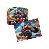 PUZZLE MASTER 100 Piece Lunch Box Puzzle Monster Truck AR Edition