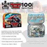 PUZZLE MASTER 100 Piece Lunch Box Puzzle Monster Truck AR Edition