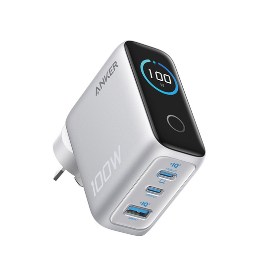 Anker Charger (100W, 3 Ports, Smart Display)