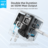 Anker Charger (100W, 3 Ports, Smart Display)