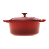 GOURMET KITCHEN Cast Iron Casserole Black Cherry Red