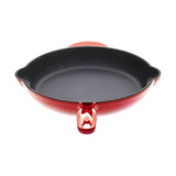 GOURMET KITCHEN Cast Iron Fry Pan 26cm Black Cherry Red