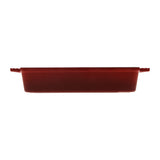 GOURMET KITCHEN Cast Iron Rectangular Baking Pan 33cm Black Cherry Red