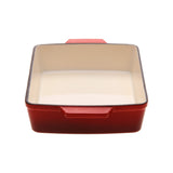 GOURMET KITCHEN Cast Iron Rectangular Baking Pan 33cm Black Cherry Red
