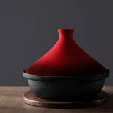 GOURMET KITCHEN Signature Cast Iron Tagine with Ceramic Lid Red 25cm