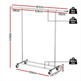 Artiss 2X Clothes Rack Airer Rail Coat Garment Stand Adjustable Hanger