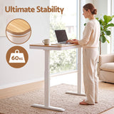 Artiss Motorised Standing Desk with Storage Drawer 120cm Wood White