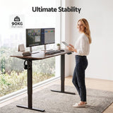 Artiss Standing Desk Height Adjustable 140cm Ergonomic Office Desk Brown
