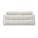 Giselle wedge pillow headboard with non-flattening shredded foam core, perfect for dorm reading or sofa lap desk, 330g corduroy cover, side pockets, Queen