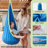 Gardeon Kids Hammock Chair Camping 70cmx150cm with Cushion Storage Bag Blue