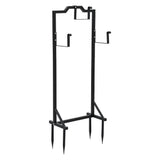 Green Fingers Garden Hose Holder Metal Portable Freestanding Hose Stand 4 Spikes Black