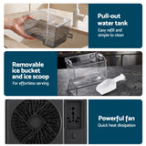 Devanti Ice Maker Crescent Ice 16pcs Countertop Machine 12KG/24H for Home
