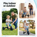 RIGO Tricycle Bike, Kids Bike with 3 wheels, Carbon Steel 70cm Blue
